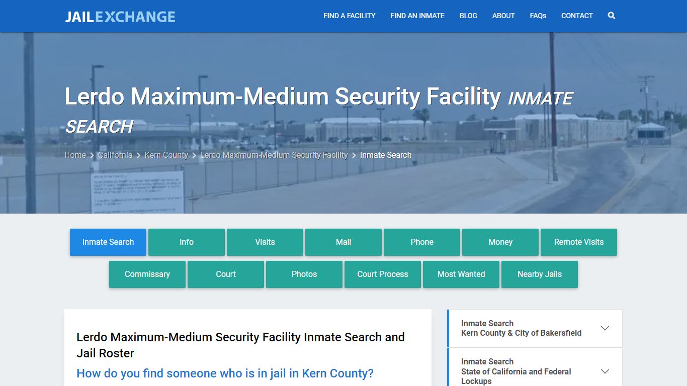 Lerdo Maximum-Medium Security Facility Inmate Search - Jail Exchange