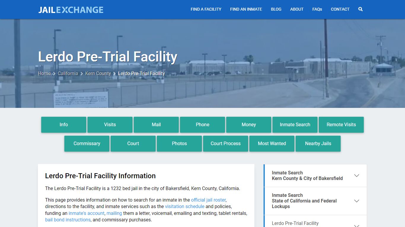 Lerdo Pre-Trial Facility, CA Inmate Search, Information - Jail Exchange